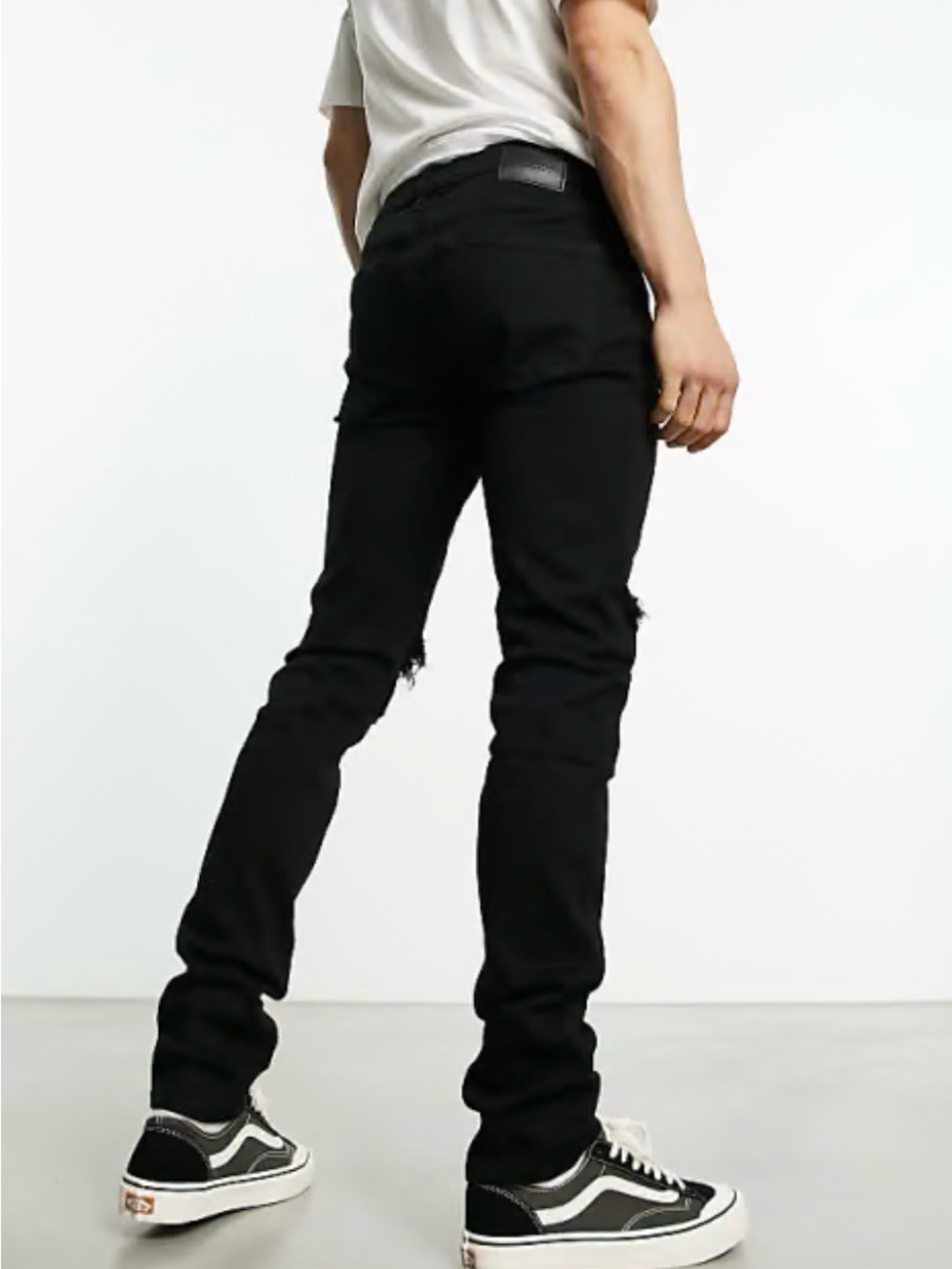 Hollister Mens Charcoal Gray/Black Stacked Skinny Jeans